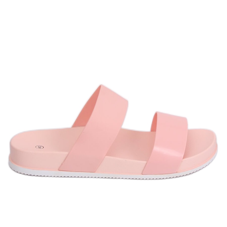 Pink CK66P Pink slippers with rubber stripes