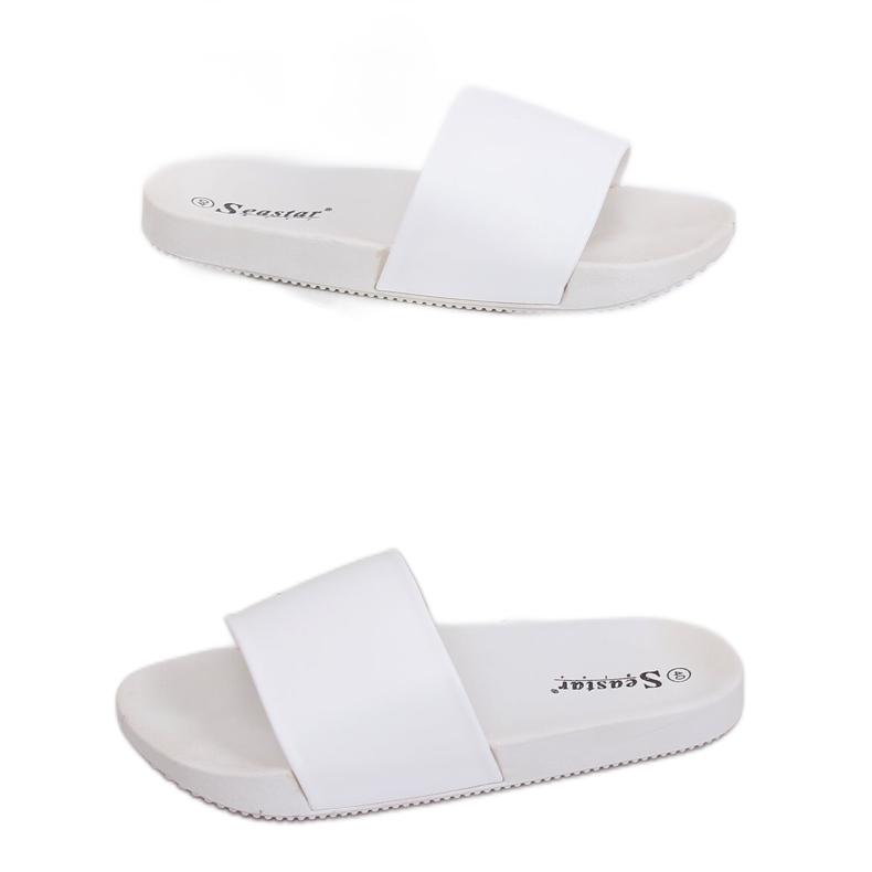 White women's white slippers CK79P White