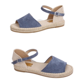 BB28P Blue cut espadrilles brown