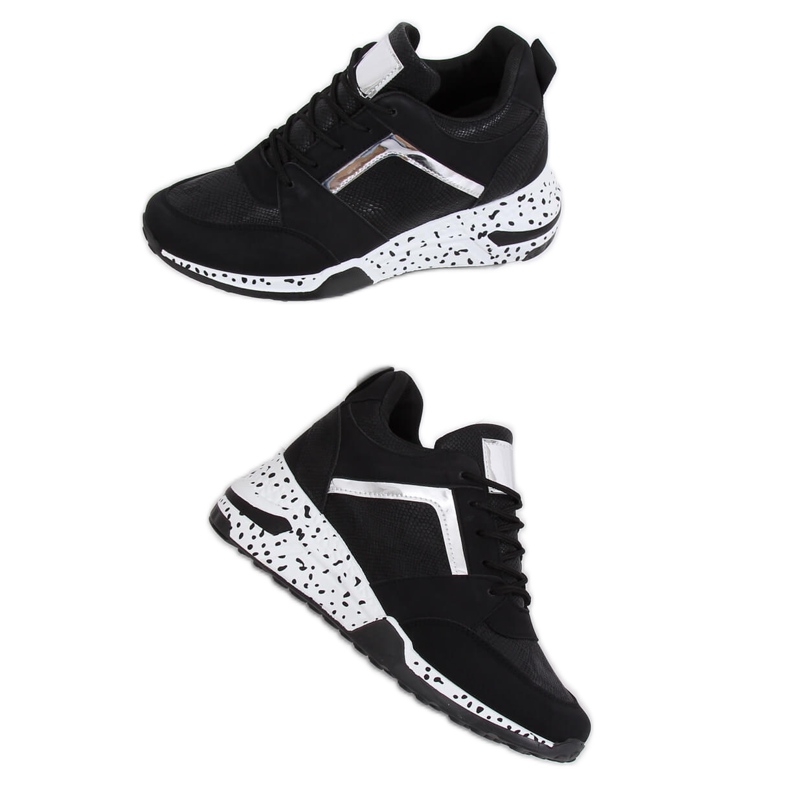 Black black sports shoes C131 Negro