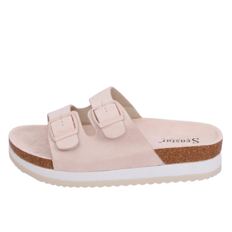 Beige scholki slippers SS115P Beige multicolored pink Beige scholki slippers SS115P Beige multicolored pink