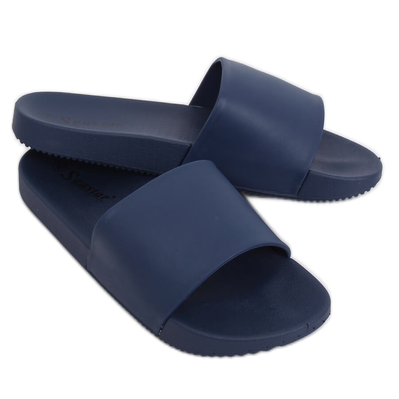 Navy blue women's slippers CK78P Blue
