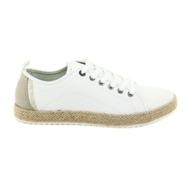 Men's espadrilles Big Star 174155 lace white brown