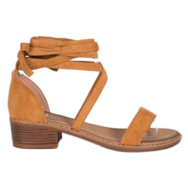 Tied sandals brown