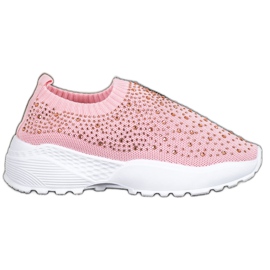 Diamantique Sports shoes with crystals pink