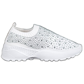 Diamantique Sports shoes with crystals white
