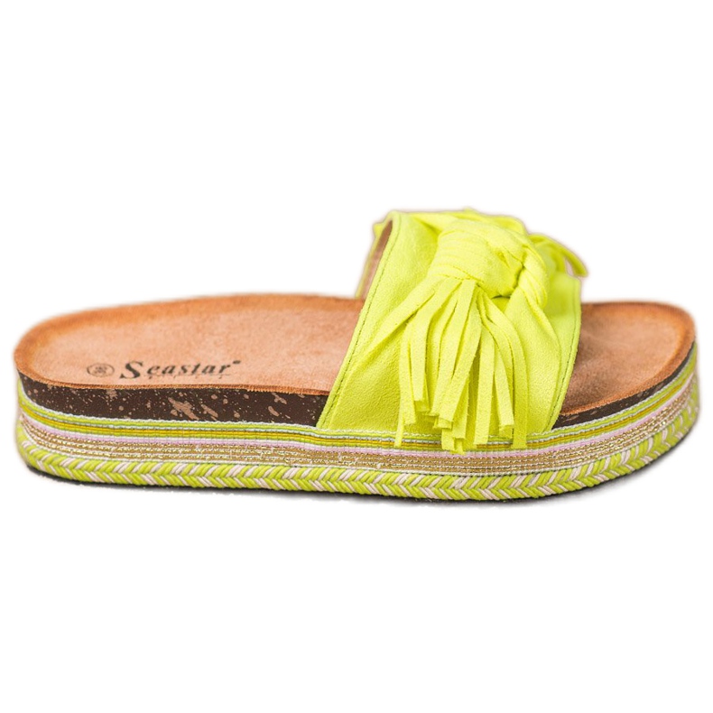 Seastar Slippers With Fringes yellow