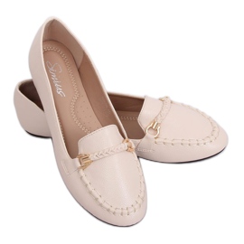Women's beige loafers A8636 Beige