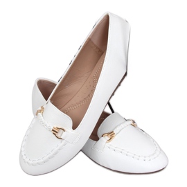 White women's loafers A8636 White