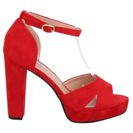 Red 9R12 Red platform sandals