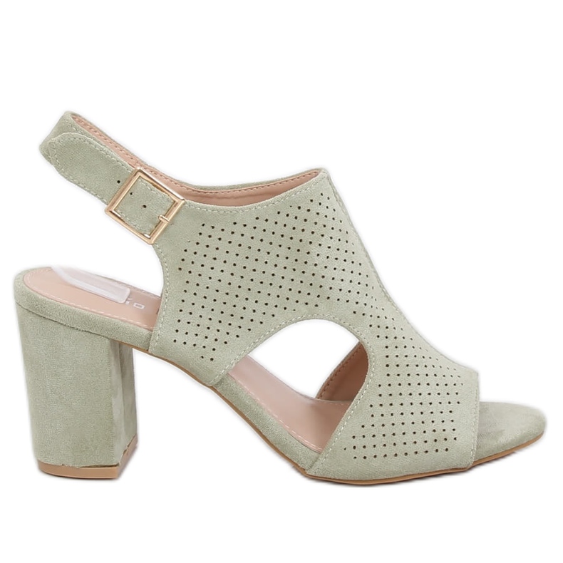 High-heeled sandals celadon 99-33A Green
