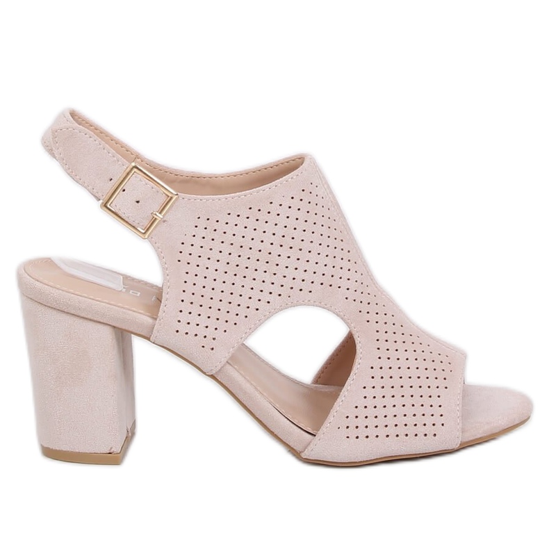 Beige high-heeled sandals 99-33A Beige