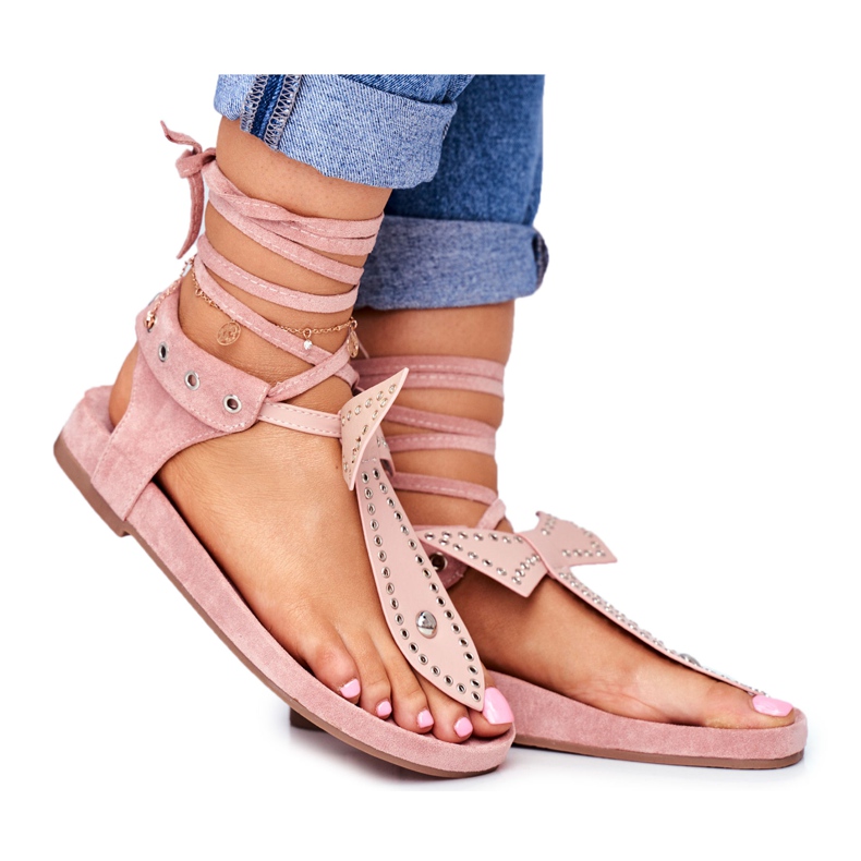 Lu Boo Women's Tied Sandals Japanese Powder Pink Mara
