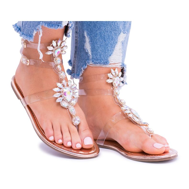 Cheap Lu Boo Shoes Elegant Gold Sandals Rhinestones Nomire multicolored yellow