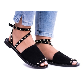 Lu Boo Black Stylish Pari Sandals