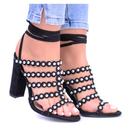 Black Women's Sandals on a Heel from Ysmira