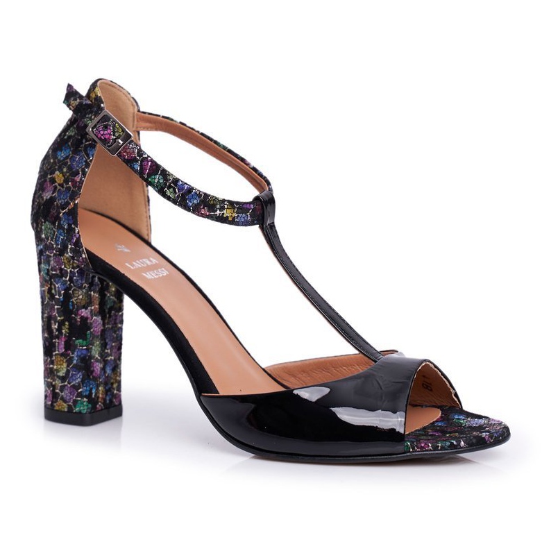 Sandals On A Bar Laura Messi 1916 Black Crystals Sandals On A Bar Laura Messi 1916 Black Crystals
