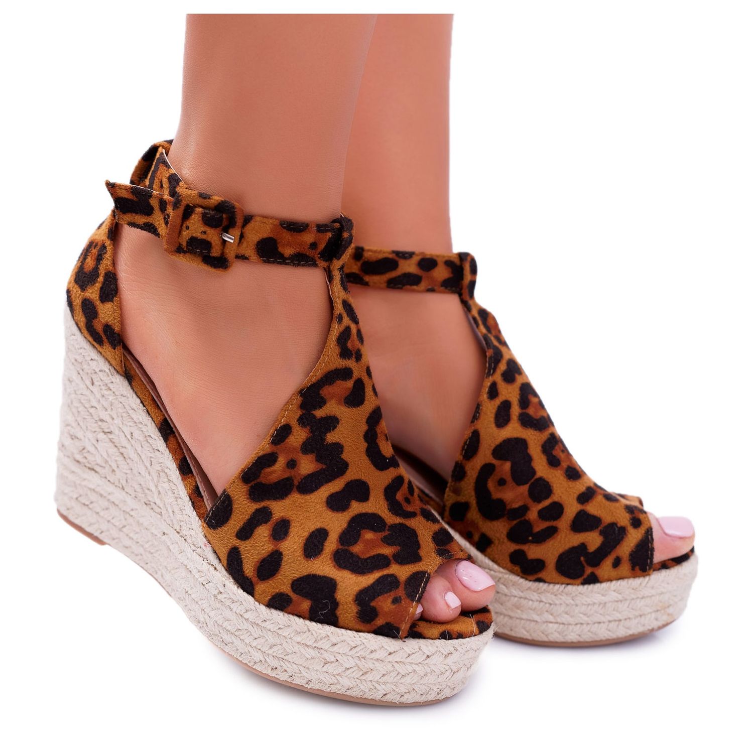 leopard wedge sandals