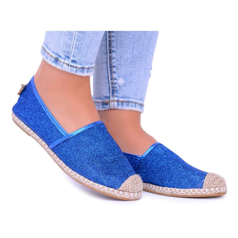 Lu Boo Cornflower Women's Espadrilles Slip On Brocade Miravet blue