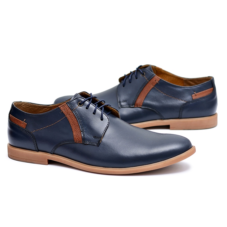Bednarek Polish Shoes Men's Brogues Bednarek Leather Navy Blue Millo