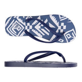 Lu Boo Women's Navy Blue Aztec Flip Flops Havanna