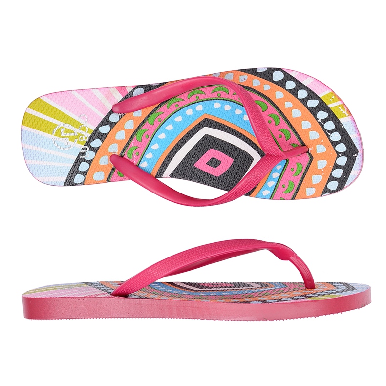 Lu Boo | Szałowe Pink Aztec Havanna flip-flops