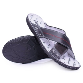 Iguana Black Light Leather Men's Slippers Okay