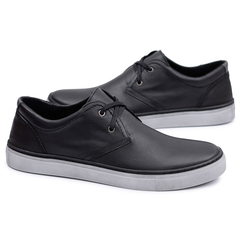 Neex | Sport Black Leather Men's Martino Shoes