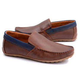 Neex | Brown Leather Men's Pardon Slip-On Loafers