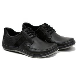 KOMODO Leather Men's Classic Black Shoes Rocco