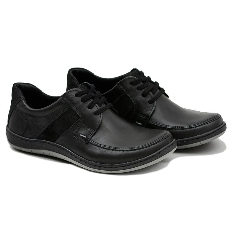 KOMODO Leather Men's Classic Black Shoes Rocco