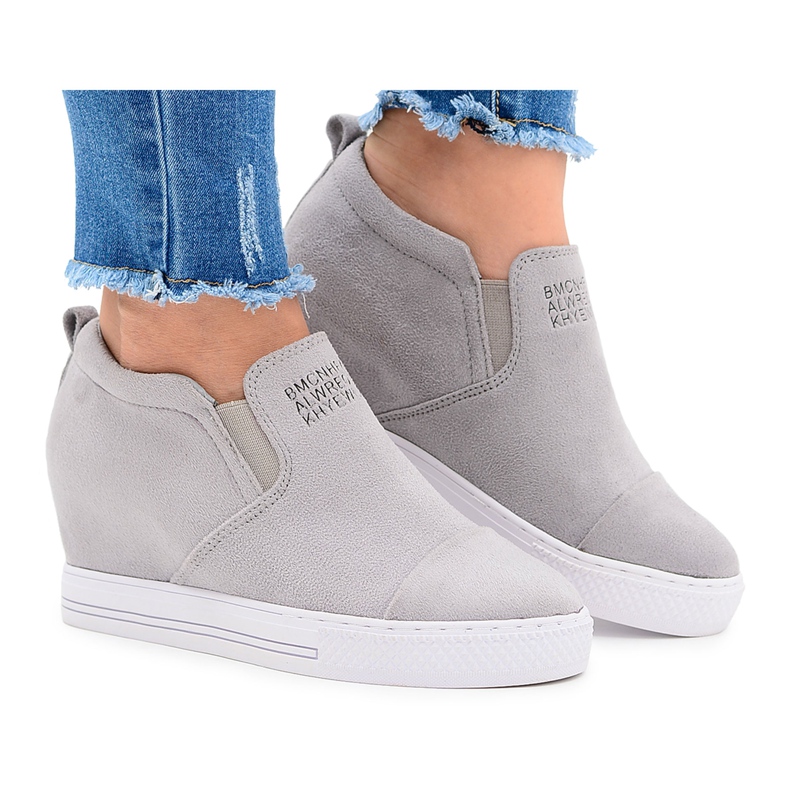 Women's Snekers Sneakers Lu Boo Slip Gray Kaori grey