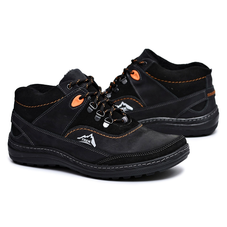Mario Boschetti Men's Trekking Black Warm Shoes Rekko