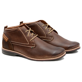 Gino Tuzzi Brown High Men's Lace-up Booties Leather Felts