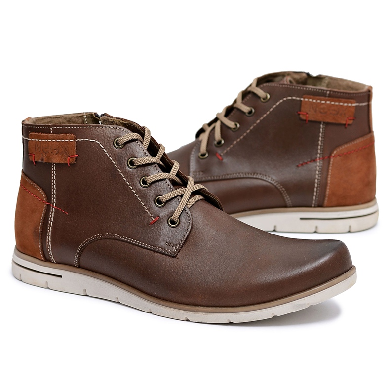 Neex Men's Warm Leather Boots Fresco Brown