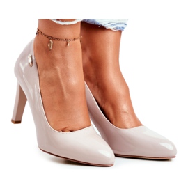 Women's pumps Sergio Leone Light Gray On a Bar Campbell varnish grey Women's pumps Sergio Leone Light Gray On a Bar Campbell varnish grey