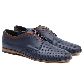 Gejms Openwork Men's Leather Shoes Ettore Granat black