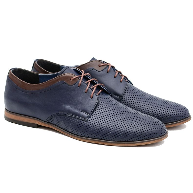 Gejms Openwork Men's Leather Shoes Ettore Granat black