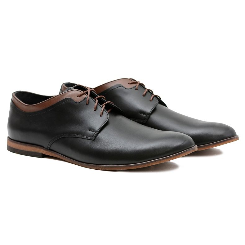 Gejms Men's Black Leather Gianni Shoes