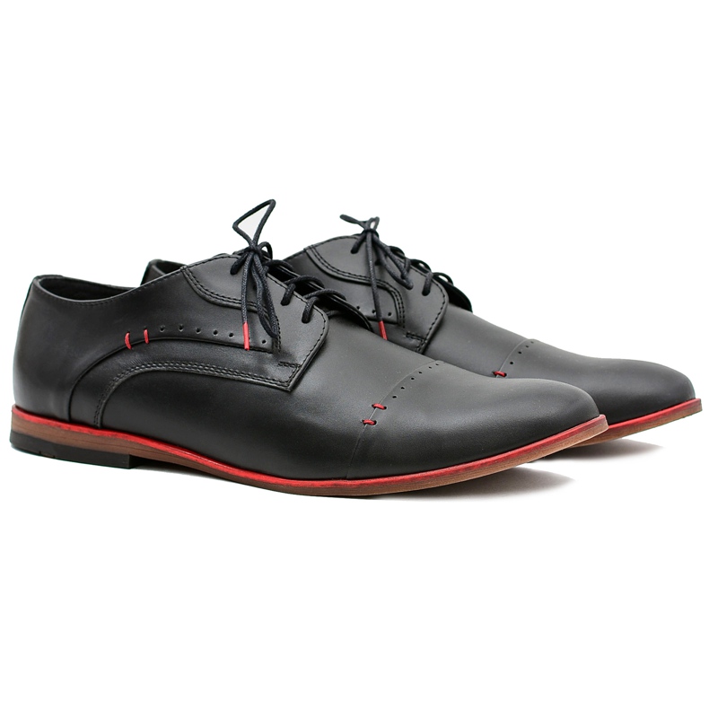 Gejms Elegant Men's Black Leather Isacco shoes