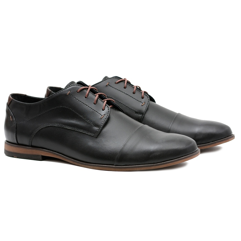 Gejms Men's Black Leather Livio Shoes