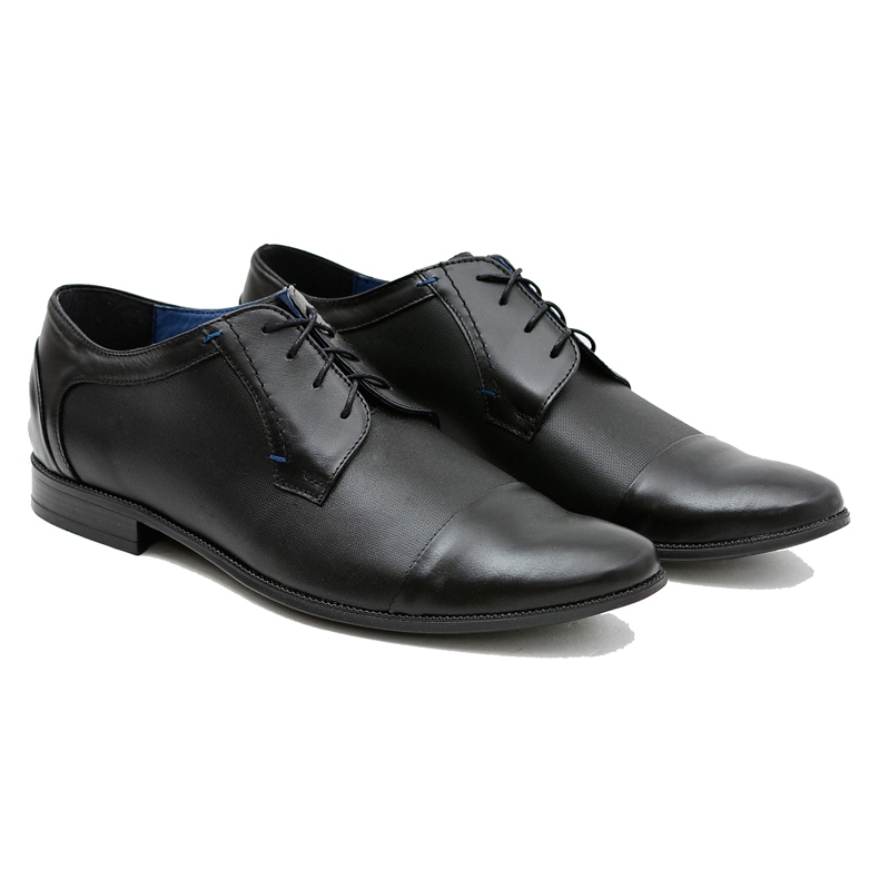 Gejms Leather Men's Formal Black Shoes Leopoldo