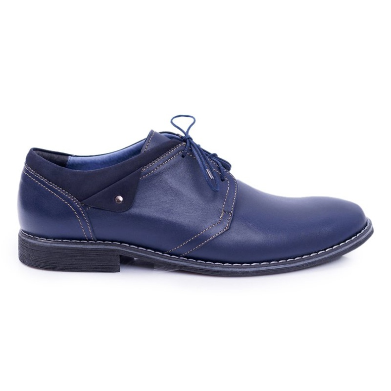 Bednarek Polish Shoes Men's Brogues Bednarek Elegant Leather Navy Blue Oliviero
