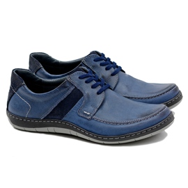 KOMODO Leather Men's Classic Navy Blue Shoes Rocco