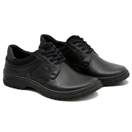 KOMODO Men's Black Ernesto Shoes Natural Leather KOMODO Men's Black Ernesto Shoes Natural Leather