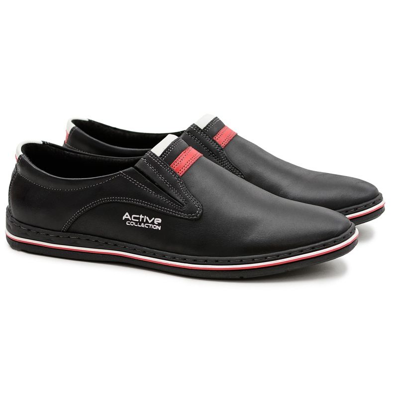 Joker Slip-on Black Leather Men's Shoes Mellos