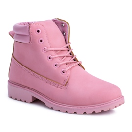 SEA Women's Pastel Timber Boots Powder Pink Lucy