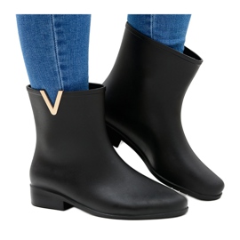 Meliska Margaret's Black Low Wellies Slip On