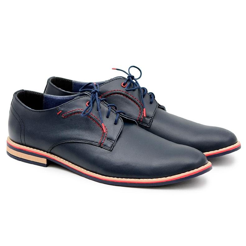 Bednarek Polish Shoes Men's Brogues Bednarek Elegant Leather Navy Blue Pietro