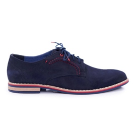 Bednarek Polish Shoes Men's Brogues Bednarek Elegant Nubuck Leather Navy Blue Pietro